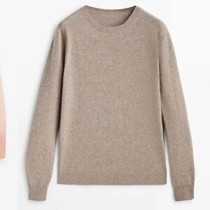 Massimo Dutti 100% cashmere Classic Beige Women's cowl neck Sweater